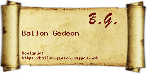 Ballon Gedeon névjegykártya